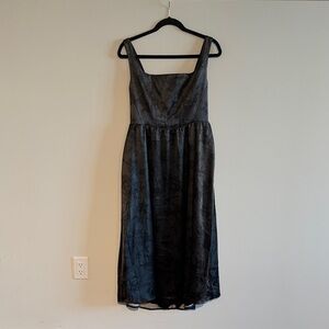 Wayf Black Elegant Floral Midi Dress